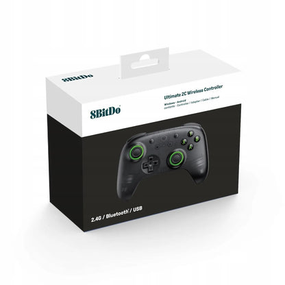 8BitDo Ultimate 2C belaidis žaidimų valdiklis, skirtas „Windows“ kompiuteriams ir „Android“, juodas