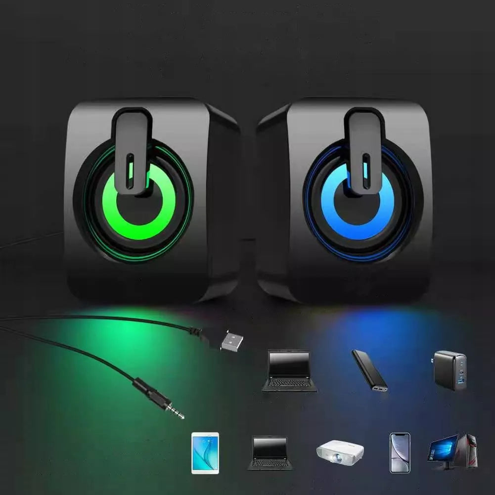 Kompiuterinės kolonėlės PC Sound Box RGB Stereofoninis Mikrofonas HIFI USB