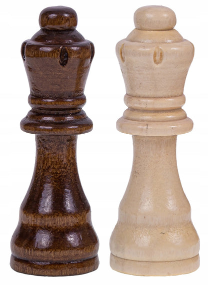 SQUARE – Dideli mediniai magnetiniai šachmatai 380 – Mahonis + 2 x papildomos valdovės