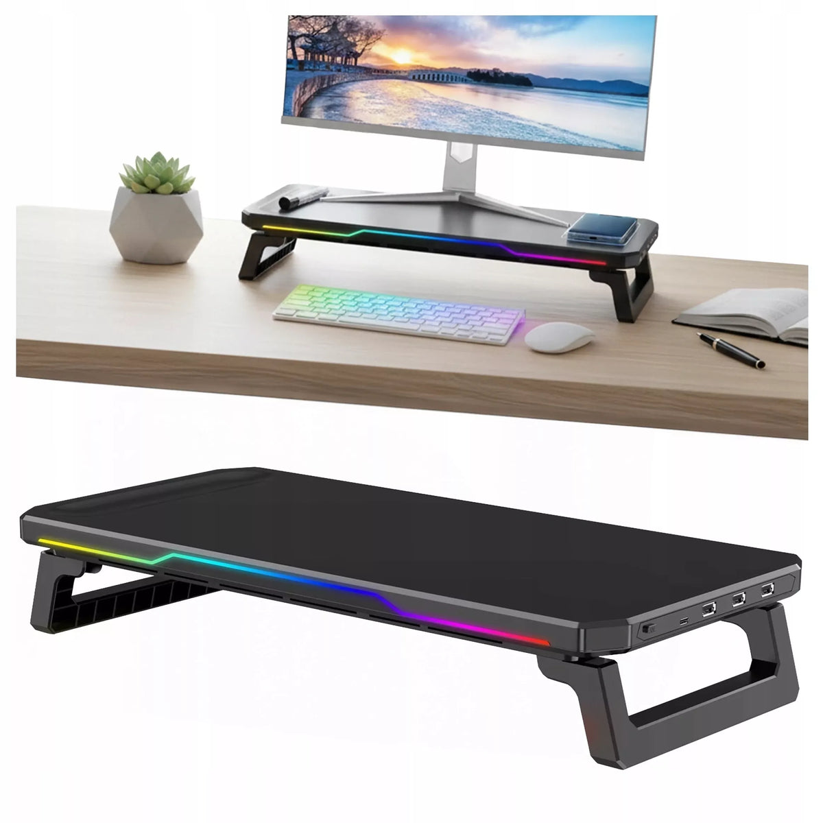 Monitoriaus stovas su USB Hub, USB-C