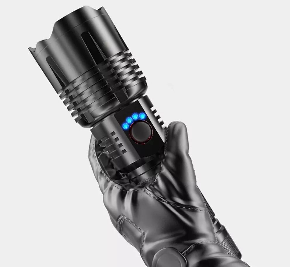 Galingas taktinis LED žibintuvėlis XHP50 ZOOM karinis