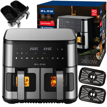 9L Dviejų Kamerų Karšto Oro Gruzdintuvė 2600W