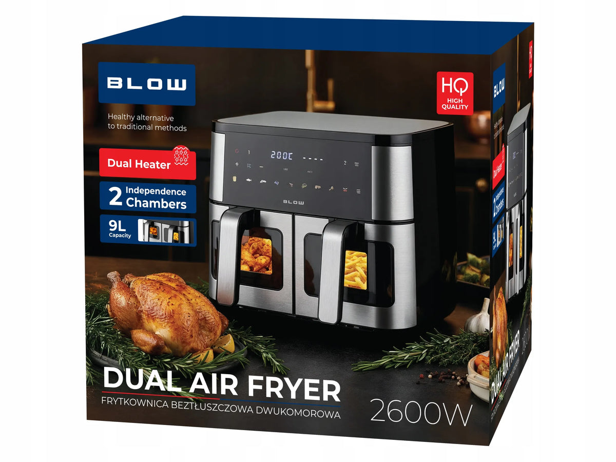 9L Dviejų Kamerų Karšto Oro Gruzdintuvė 2600W