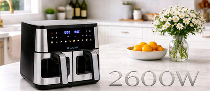 9L Dviejų Kamerų Karšto Oro Gruzdintuvė 2600W