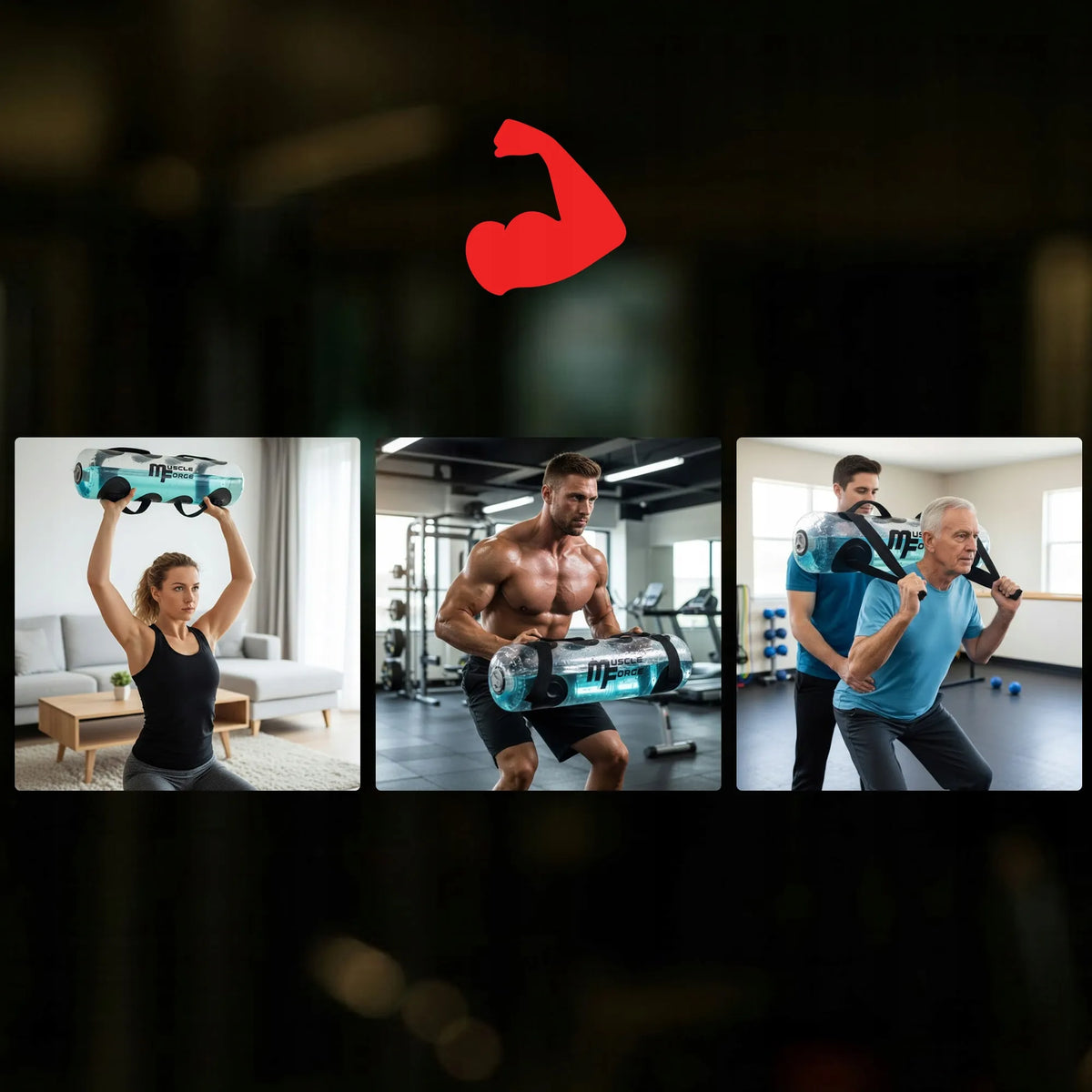 AQUA TRAINING BAG treniruočių svoris powerbag 15 kg vandens pripildomas maišas