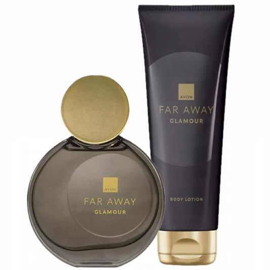 AVON Far Away Glamour Dovanų rinkinys 2in1 Kvepalai Balzamas