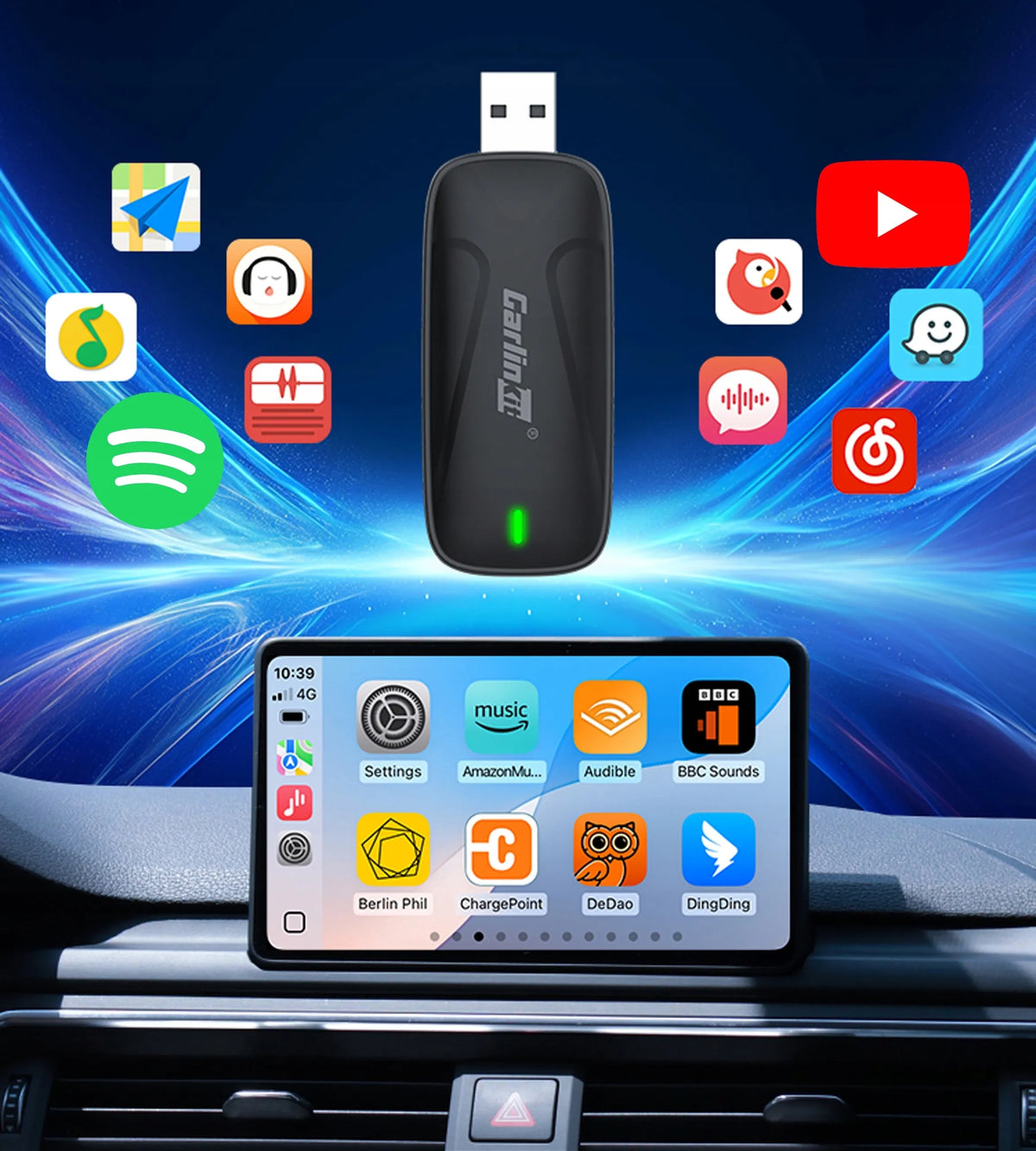 Belaidis Carlinkit Mini SE X2air Apple CarPlay Android Auto adapteris