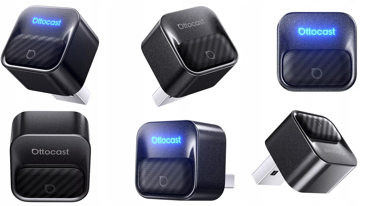 Automobilinis adapteris Ottocast Mini Core Wi-Fi 6 BT 5.4 CarPlay Android Auto