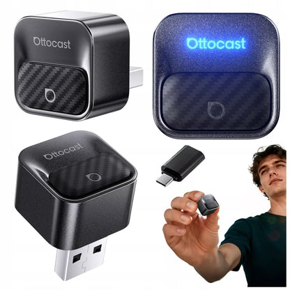 Automobilinis adapteris Ottocast Mini Core Wi-Fi 6 BT 5.4 CarPlay Android Auto