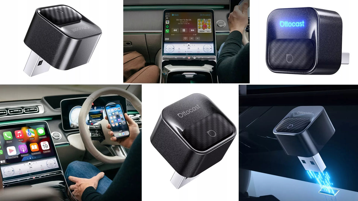 Automobilinis adapteris Ottocast Mini Core Wi-Fi 6 BT 5.4 CarPlay Android Auto
