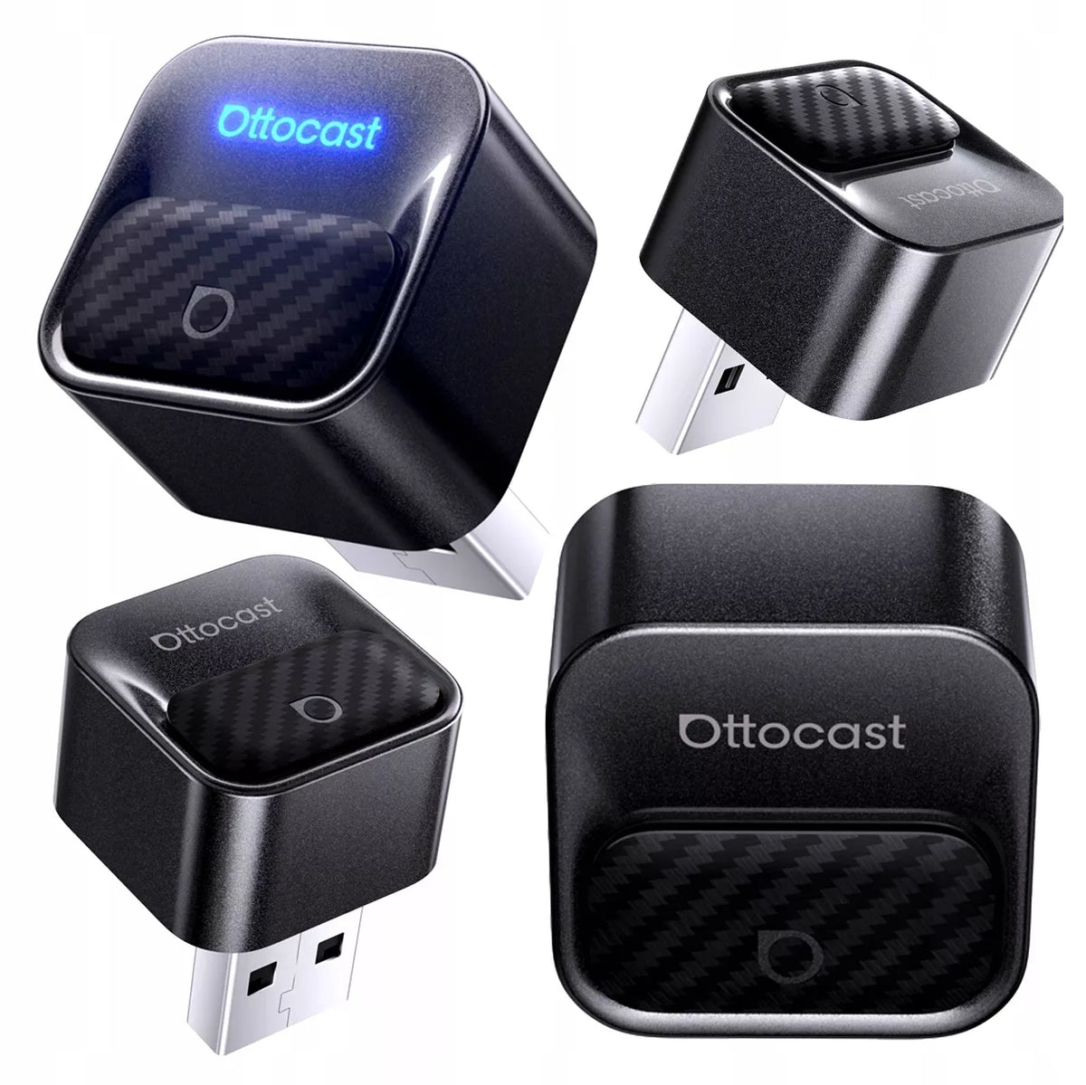 Automobilinis adapteris Ottocast Mini Core Wi-Fi 6 BT 5.4 CarPlay Android Auto