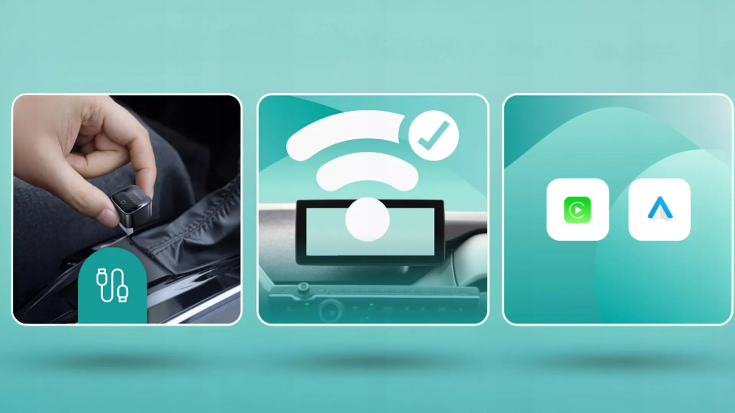 Automobilinis adapteris Ottocast Mini Core Wi-Fi 6 BT 5.4 CarPlay Android Auto