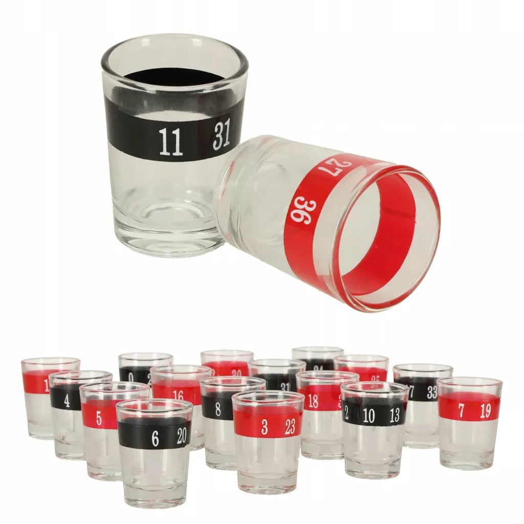 Alkoholinis žaidimas „Ruletė“ – 16 dalių rinkinys vakarėliui