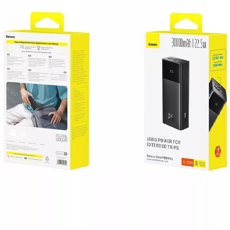 POWER BANK Galingas Greitas Talpus 30000mAh USB-C PD 22.5W Saugus