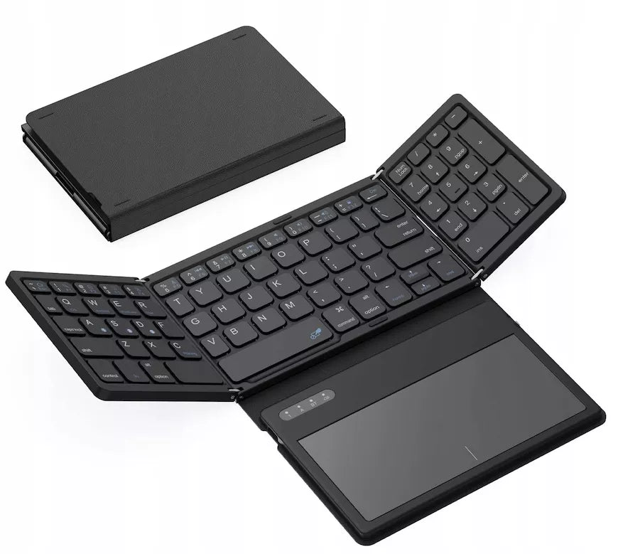 Mini belaidė sulankstoma „Bluetooth“ klaviatūra su „Touchpad“
