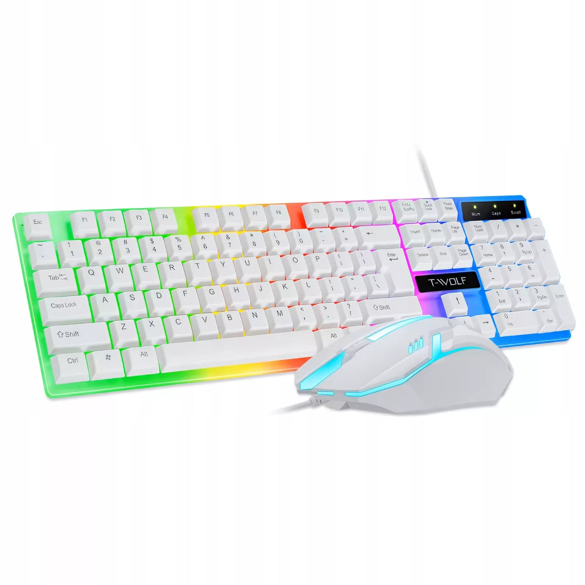 BALTA ŽAIDIMŲ RGB KLAVIATŪRA SU LED APŠVIETIMU + DSJ TF230 PELĖ