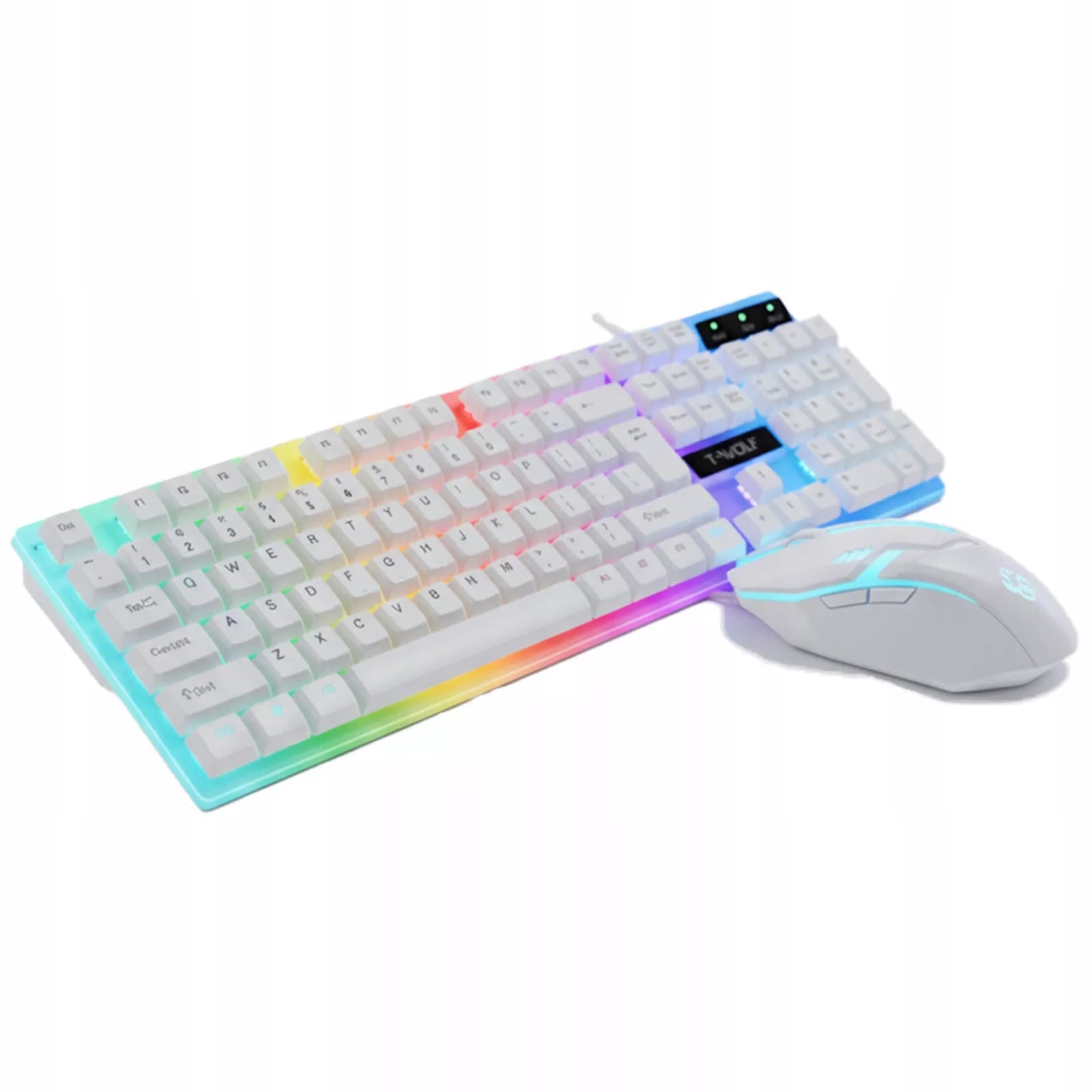 BALTA ŽAIDIMŲ RGB KLAVIATŪRA SU LED APŠVIETIMU + DSJ TF230 PELĖ
