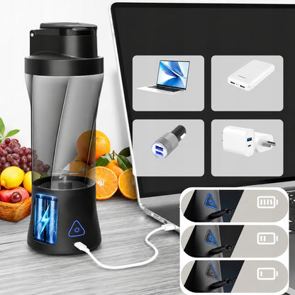 Ceļojumu blenderis smūtijiem un kokteiļiem – bezvadu, pārnēsājams, uzlādējams, izmantojot USB