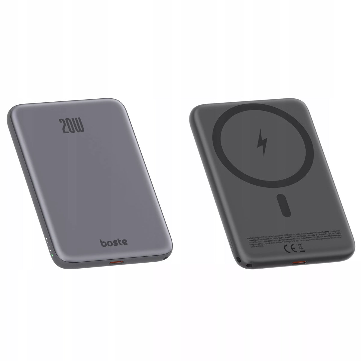 Boste išorinė baterija (power bank) su MagSafe belaidžiu krovimu ir 20W PD USB-C laidu
