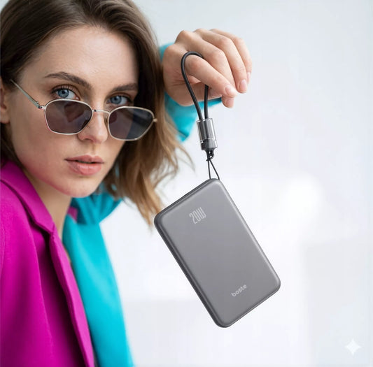 Boste išorinė baterija (power bank) su MagSafe belaidžiu krovimu ir 20W PD USB-C laidu