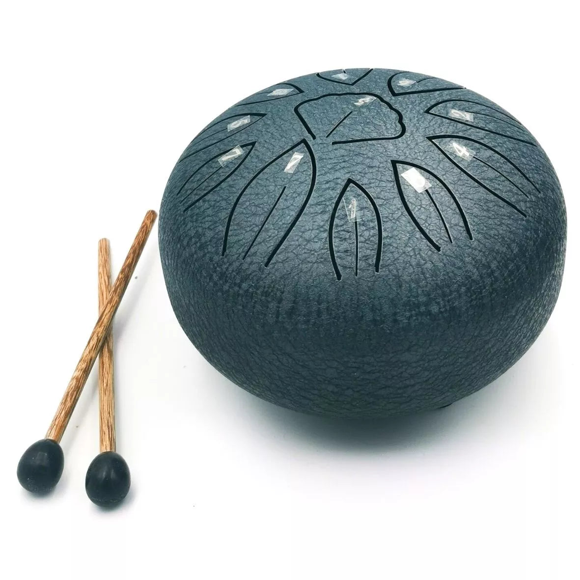 Pilkas grafito liežuvinis būgnas 6" – Steel Tongue Drum, plieninis, 11 tonų