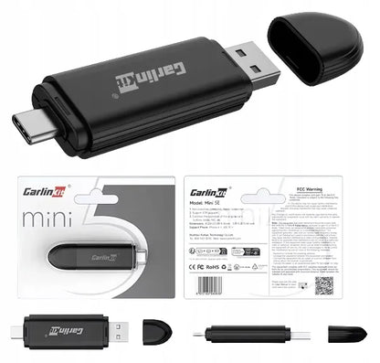 Belaidis adapteris CarlinKit Mini SE CarPlay Bluetooth USB automobiliui