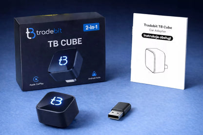 Belaidis USB-C TB CUBE Tradebit CarPlay Android Auto adapteris, juodas