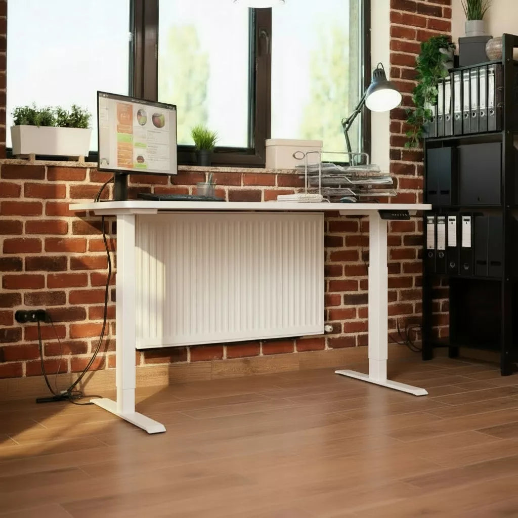 Elektrinis reguliuojamas stalas Control 120×60 cm – baltas, aukštis 72–114 cm