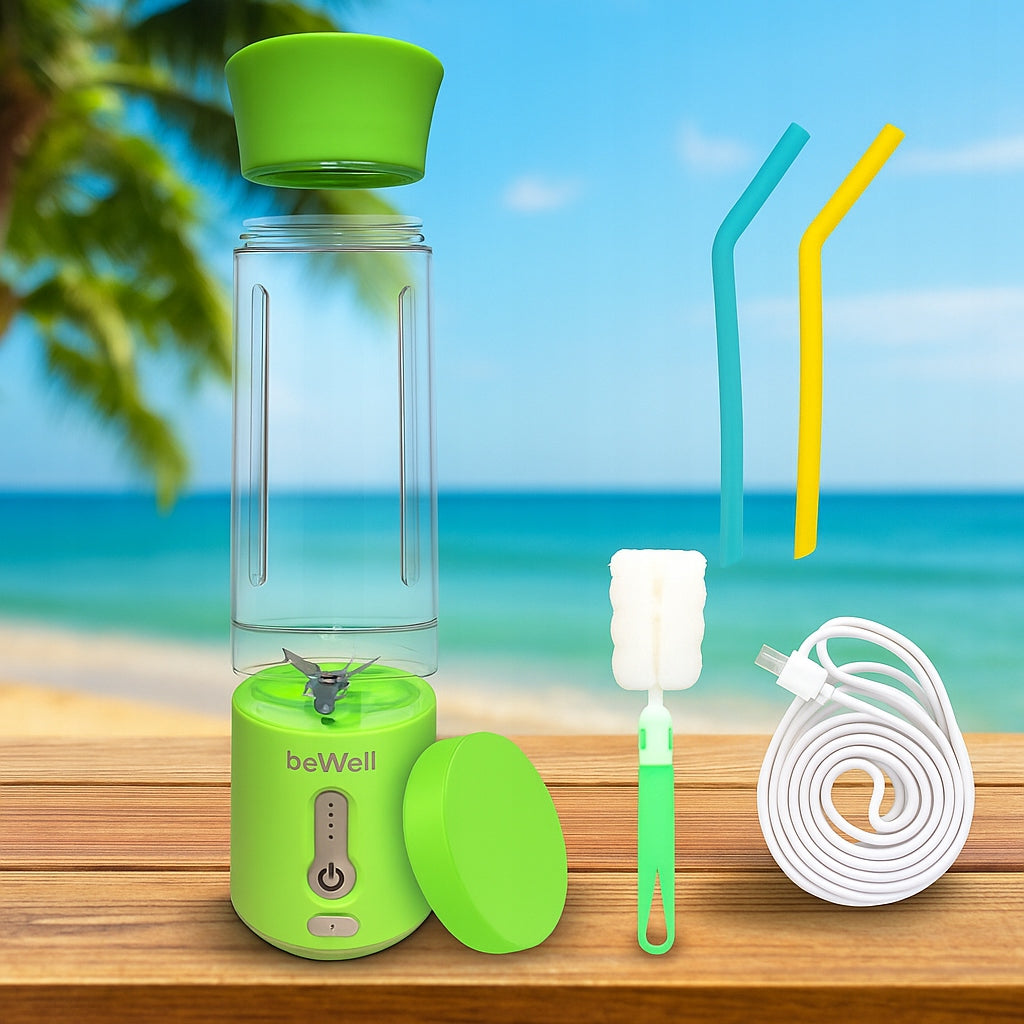 BeWell bezvadu ceļojumu blenderis 500 ml – jaudīgs, uzlādējams blenderis ar USB