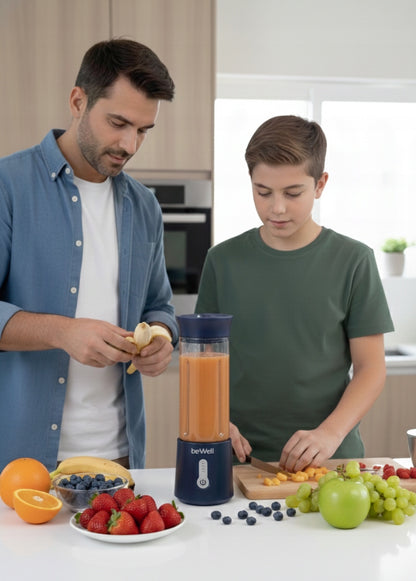 Jaudīgs bezvadu kokteiļu blenderis beWell — pārnēsājams, uzlādējams ar USB, 500 ml