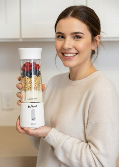 Pārnēsājams bezvadu blenderis beWell USB 500ml – jaudīgs kokteiļu blenderis