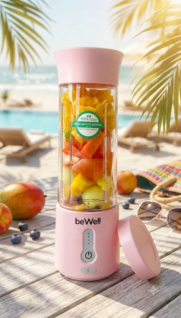 Bezvadu ceļojumu blenderis beWell 500 ml ar USB uzlādi – jaudīgs un kompakts