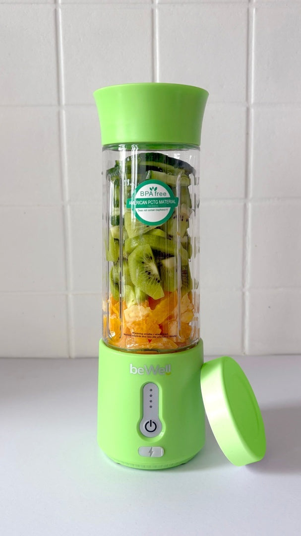 BeWell bezvadu ceļojumu blenderis 500 ml – jaudīgs, uzlādējams blenderis ar USB