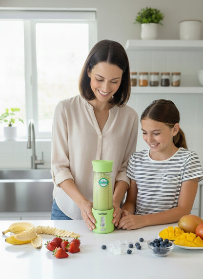BeWell bezvadu ceļojumu blenderis 500 ml – jaudīgs, uzlādējams blenderis ar USB