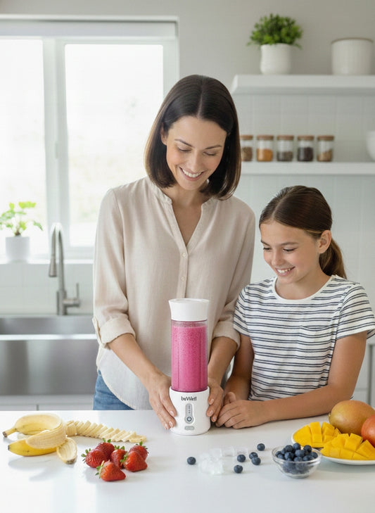 Pārnēsājams bezvadu blenderis beWell USB 500ml – jaudīgs kokteiļu blenderis