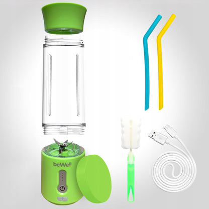 BeWell bezvadu ceļojumu blenderis 500 ml – jaudīgs, uzlādējams blenderis ar USB