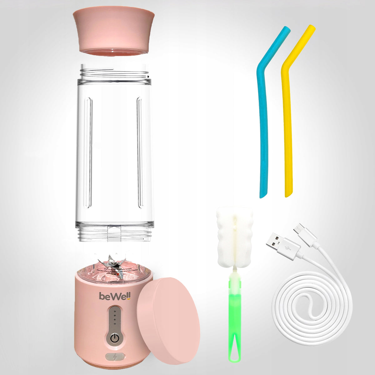 Bezvadu ceļojumu blenderis beWell 500 ml ar USB uzlādi – jaudīgs un kompakts