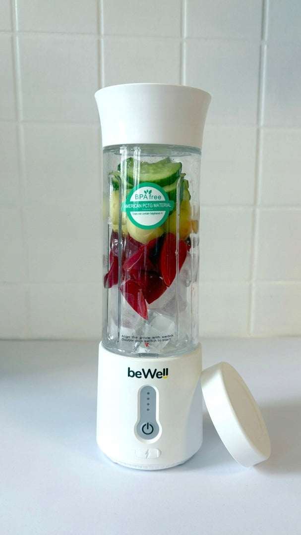 Pārnēsājams bezvadu blenderis beWell USB 500ml – jaudīgs kokteiļu blenderis
