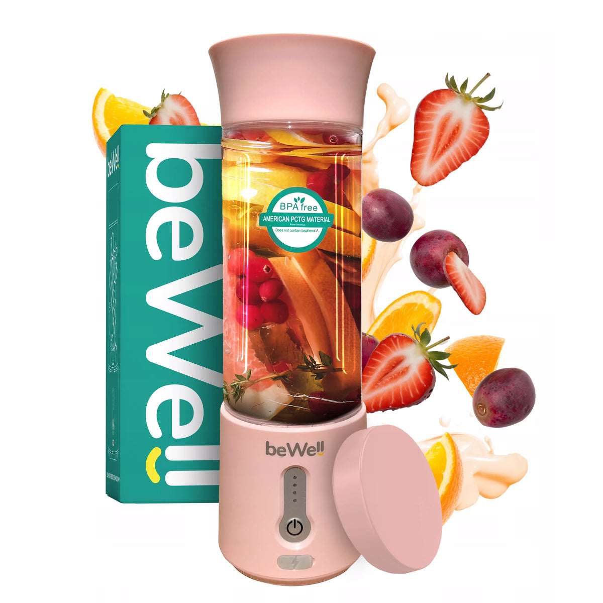 Nešiojamas belaidis "beWell" "USB" maišytuvas su 500 ml talpa - galingas