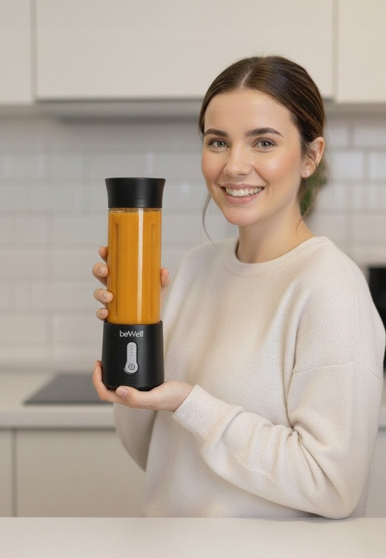 Portatīvais bezvadu smūtiju blenderis beWell Plus USB 500 ml — jaudīgs un kompakts
