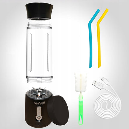 Portatīvais bezvadu smūtiju blenderis beWell Plus USB 500 ml — jaudīgs un kompakts