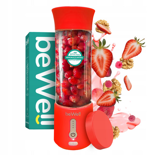 Bezvadu kokteiļu blenderis beWell 500 ml – jaudīgs, pārnēsājams, uzlādējams ar USB
