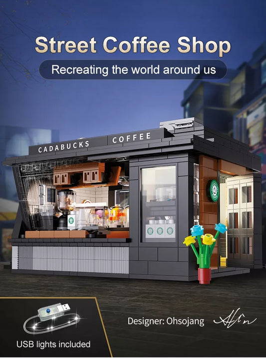 CaDA „Cadabucks Coffee House“ kavinė – konstruktorius su LED apšvietimu, 768 detalės