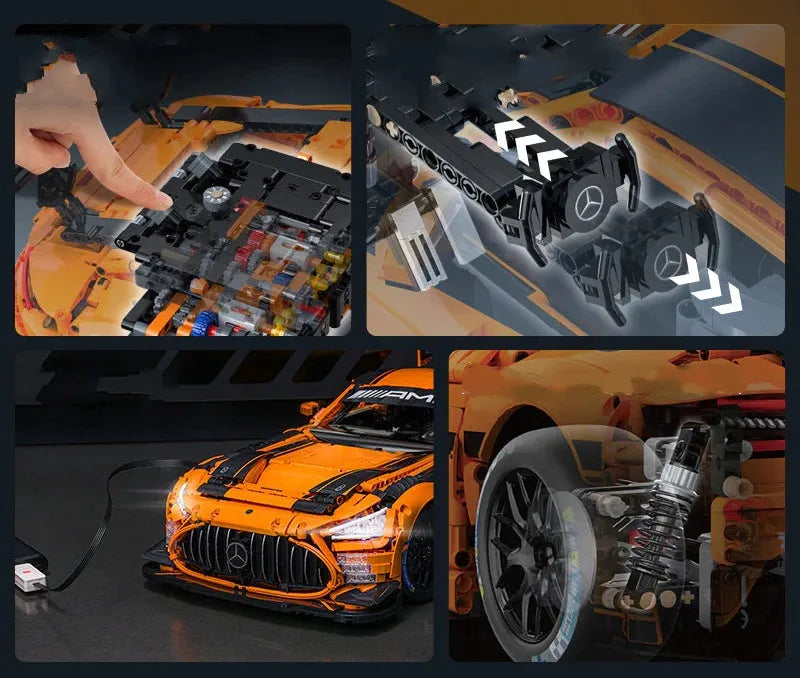 CaDA konstravimo kaladėlių rinkinys Mercedes AMG GT3 1:8, 5466 detalių + apšvietimas