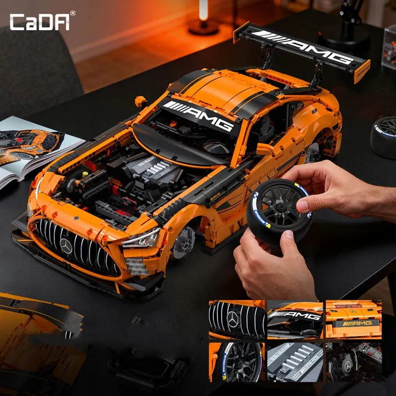 CaDA konstravimo kaladėlių rinkinys Mercedes AMG GT3 1:8, 5466 detalių + apšvietimas