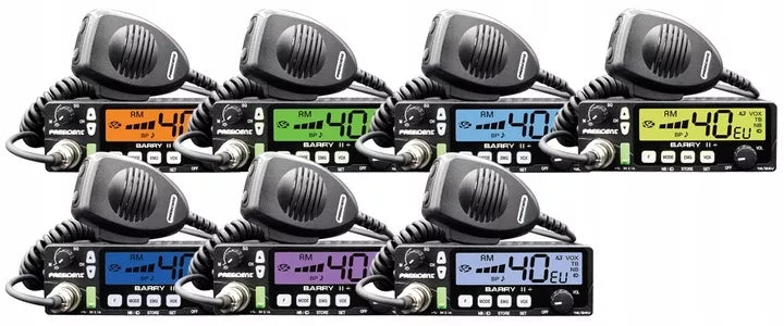 CB RADIJAS PRESIDENT BARRY II+ ASC NB 12V/24V + nemokamas žiebtuvėlio kištukas