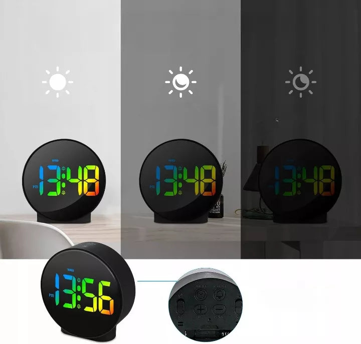 Skaitmeninis LED HD 3D stalo elektroninis laikrodis su dvigubu žadintuvu