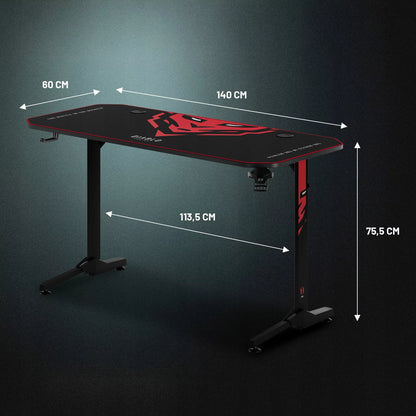 DIABLO Žaidimų stalas 140cm + Laikikliai ir kilimėlis, X-MATE 1400 Juodas
