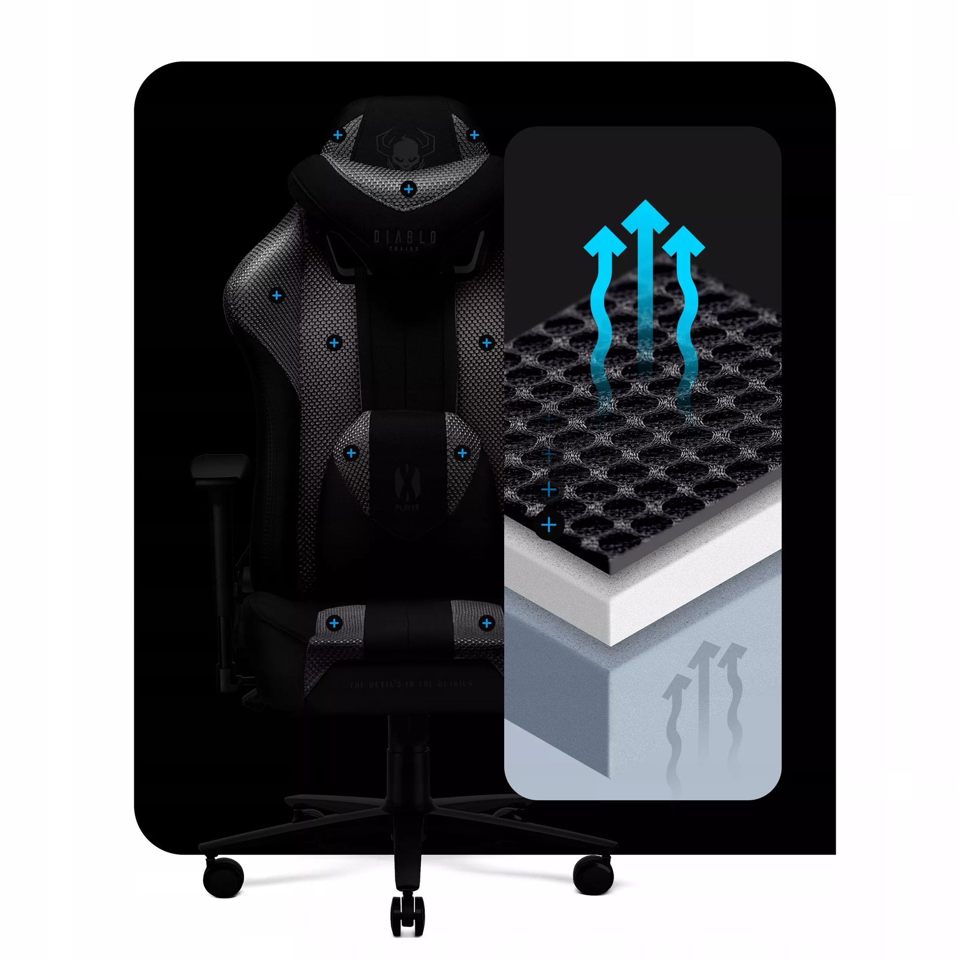 DIABLO X medžiaginė žaidimų kėdė