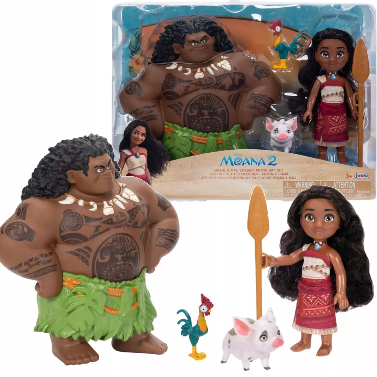 Disney Vaiana 2 – lėlės iš filmo Vaiana & Maui, 19 cm, 5 figūrėlių rinkinys